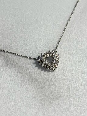 925 Sterling Silver DQCZ Heart Pendant 20 Inch Necklace